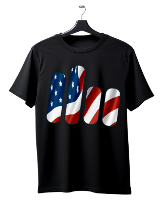 U-Jam American Flag/Unity Logo Black Tee Shirt