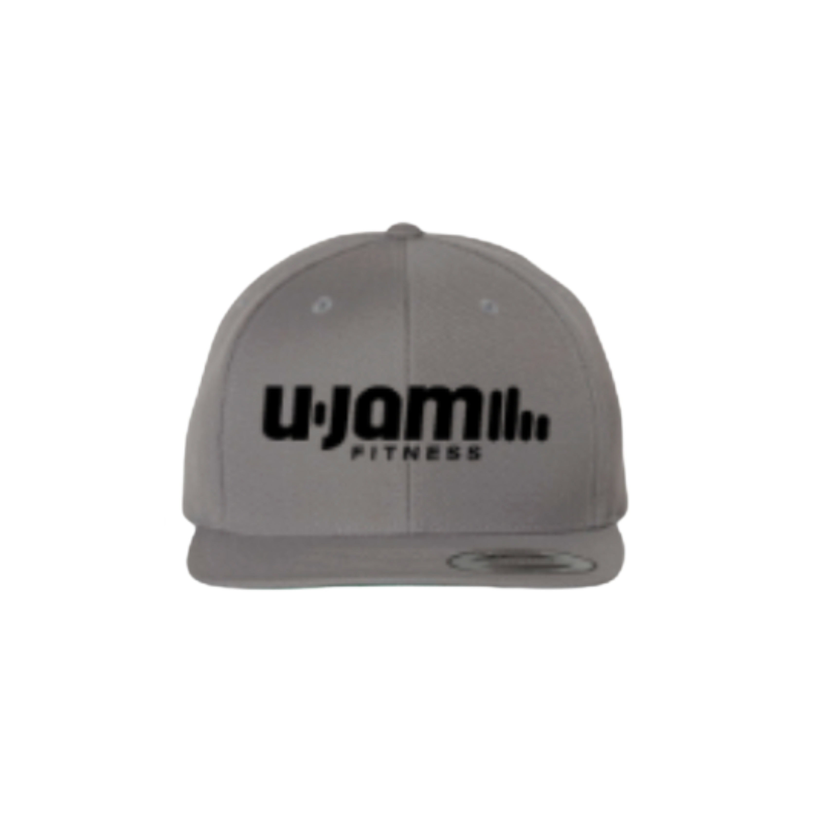 Gray Flatbill w/Black Puff Embroidery U-Jam Fitness Logo (Front) & Unity Mark (Back)