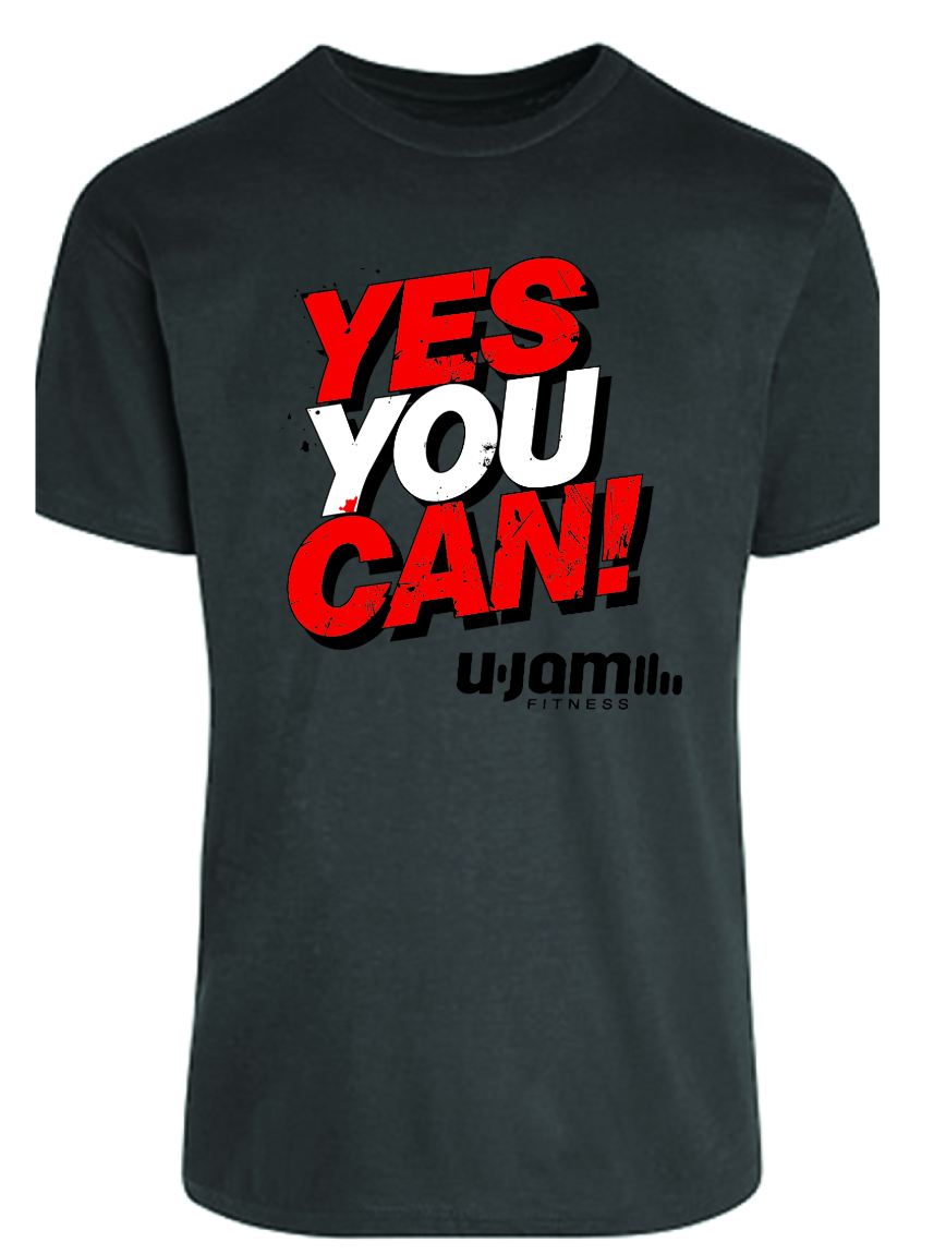 Gray "Yes You Can" Short Sleeve T-Shirt