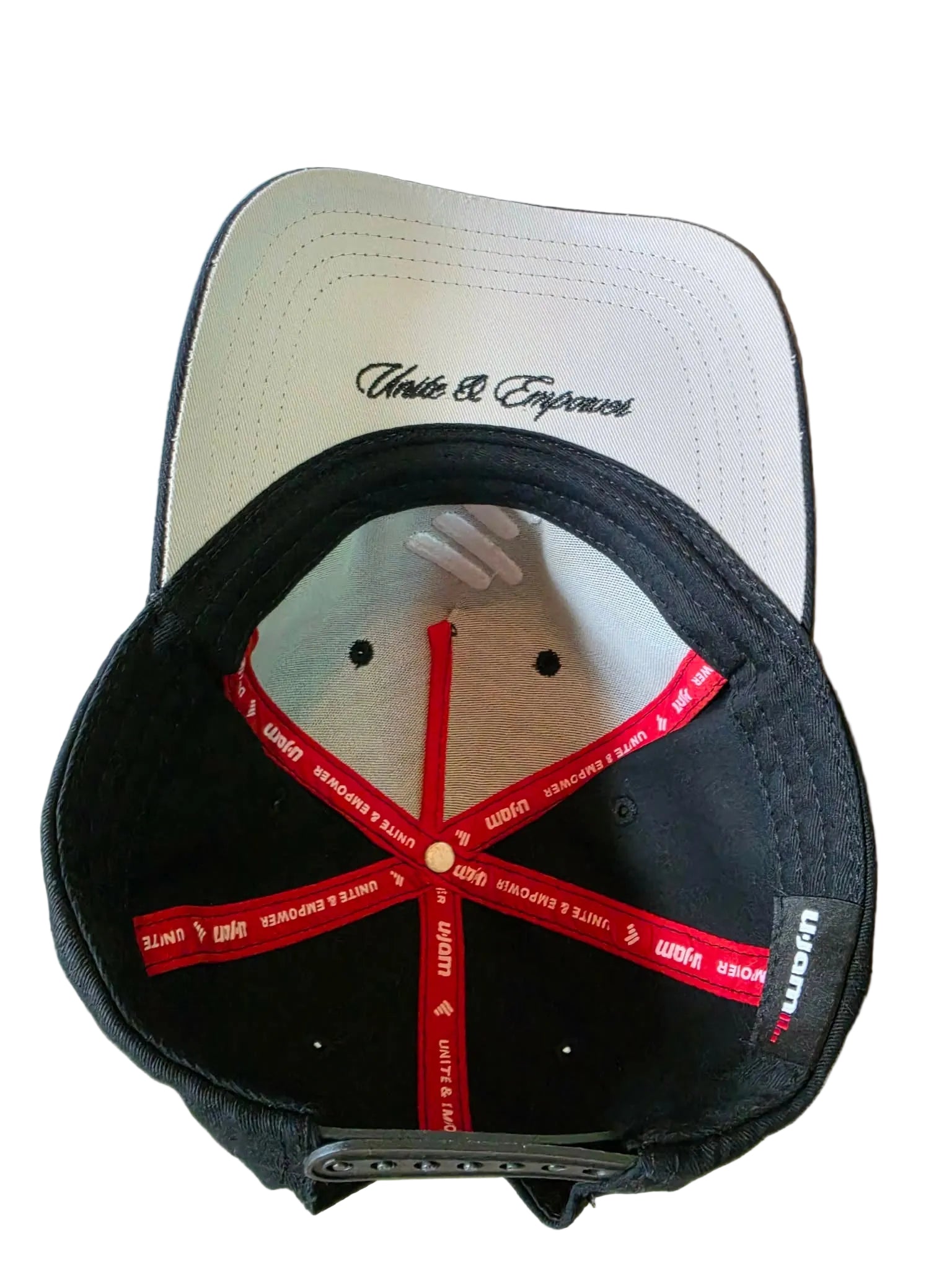 Black Unity Mark Signature Snapback Hat w/side U-Jam Logo