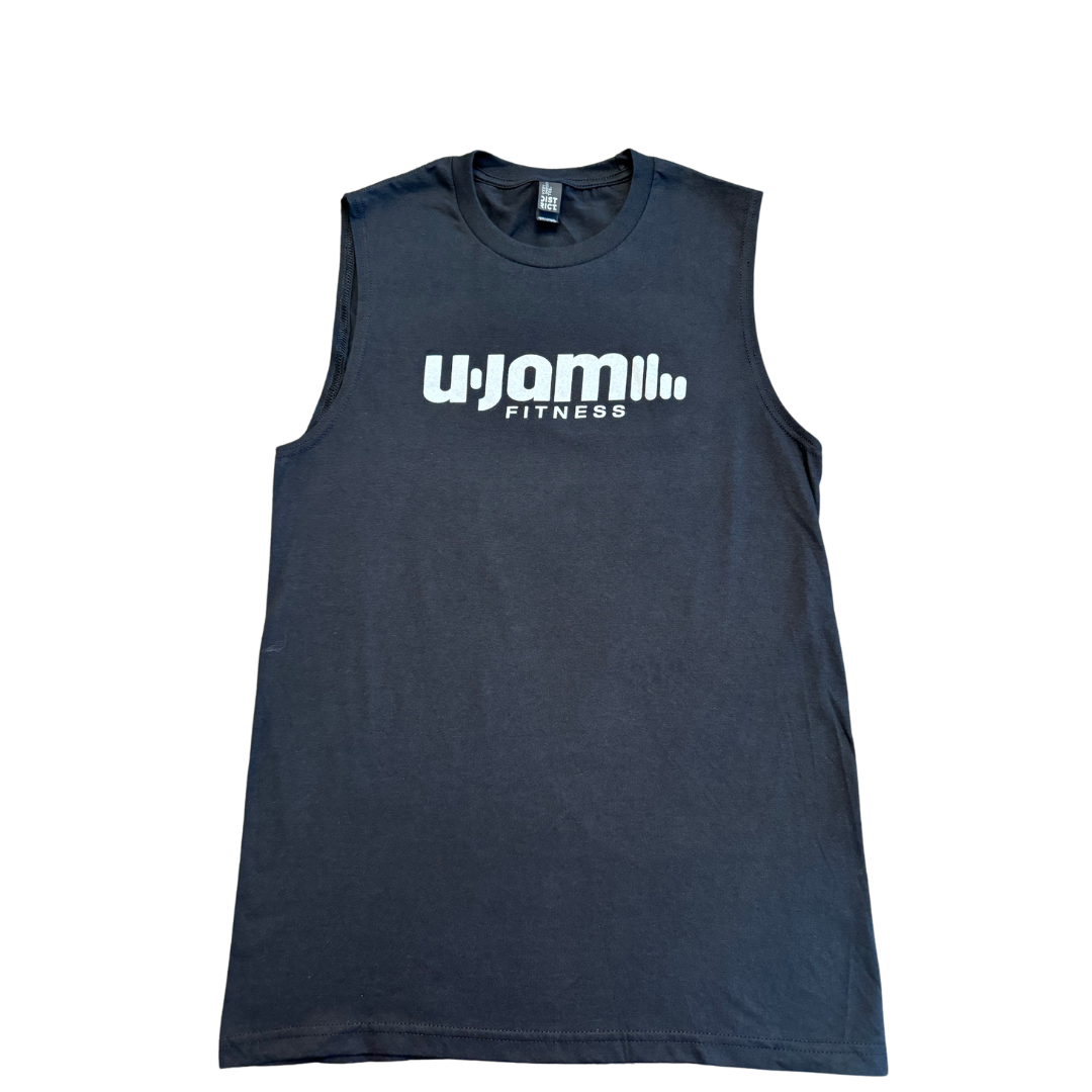 Black Premium Muscle Tee with U-Jam Logo