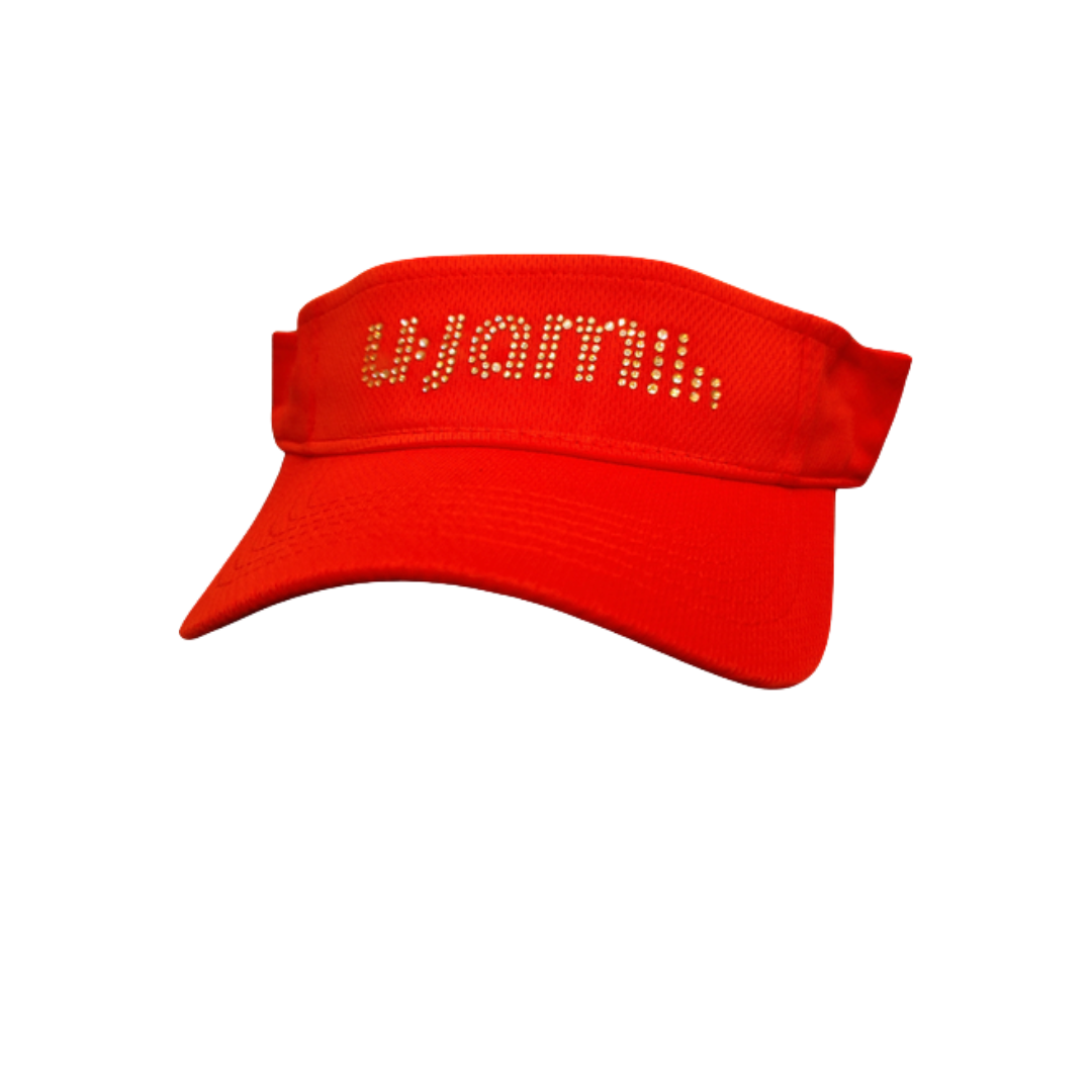 Red Visor w/Clear Bling Logo