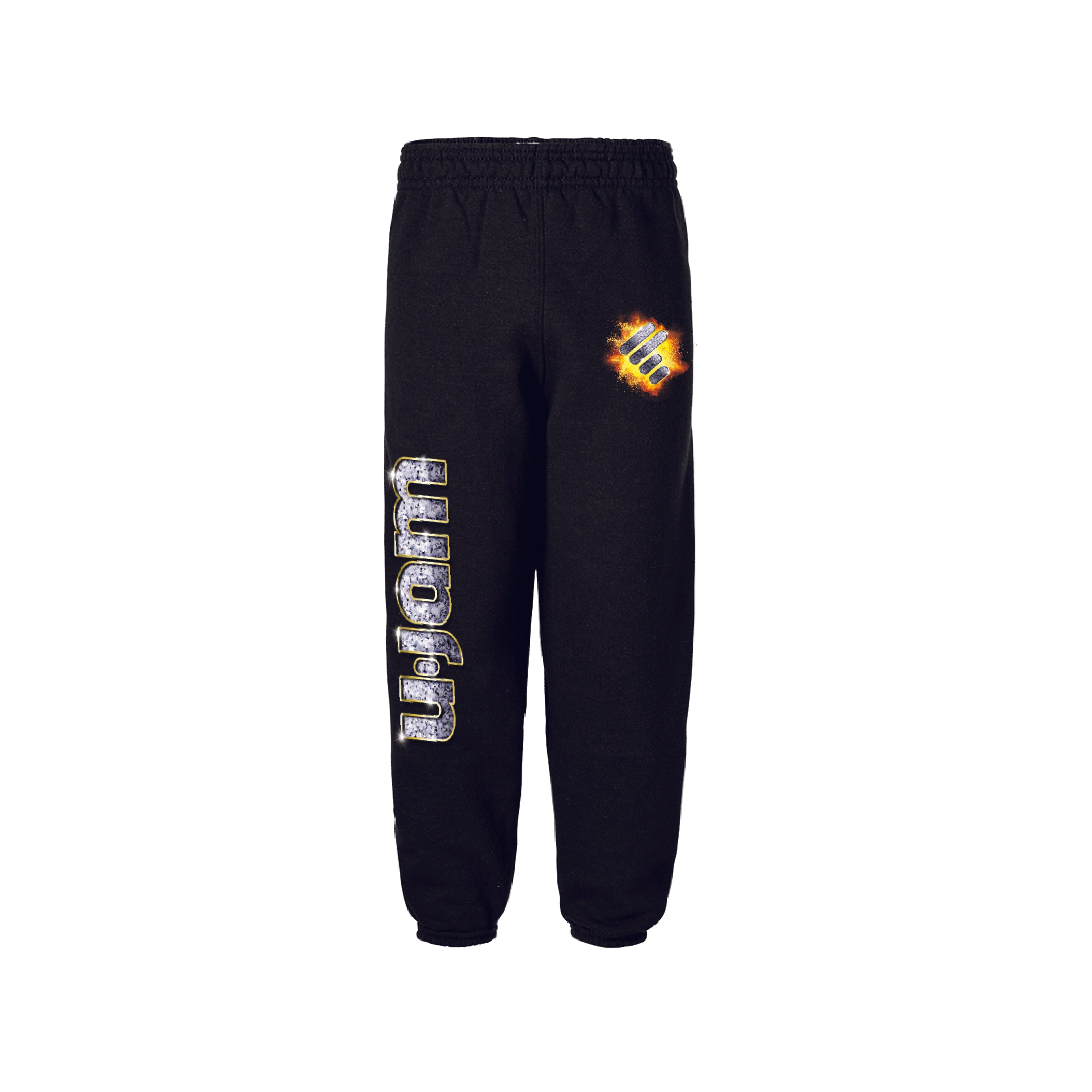 Boom Collection Black Fleece Sweats w/Bling Logo