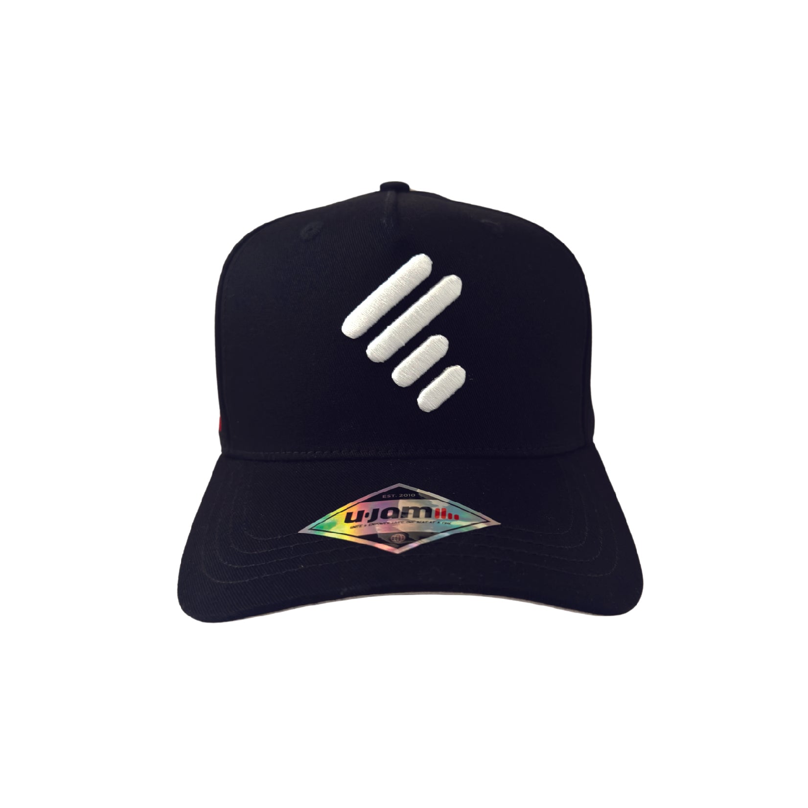 Black Unity Mark Signature Snapback Hat w/side U-Jam Logo