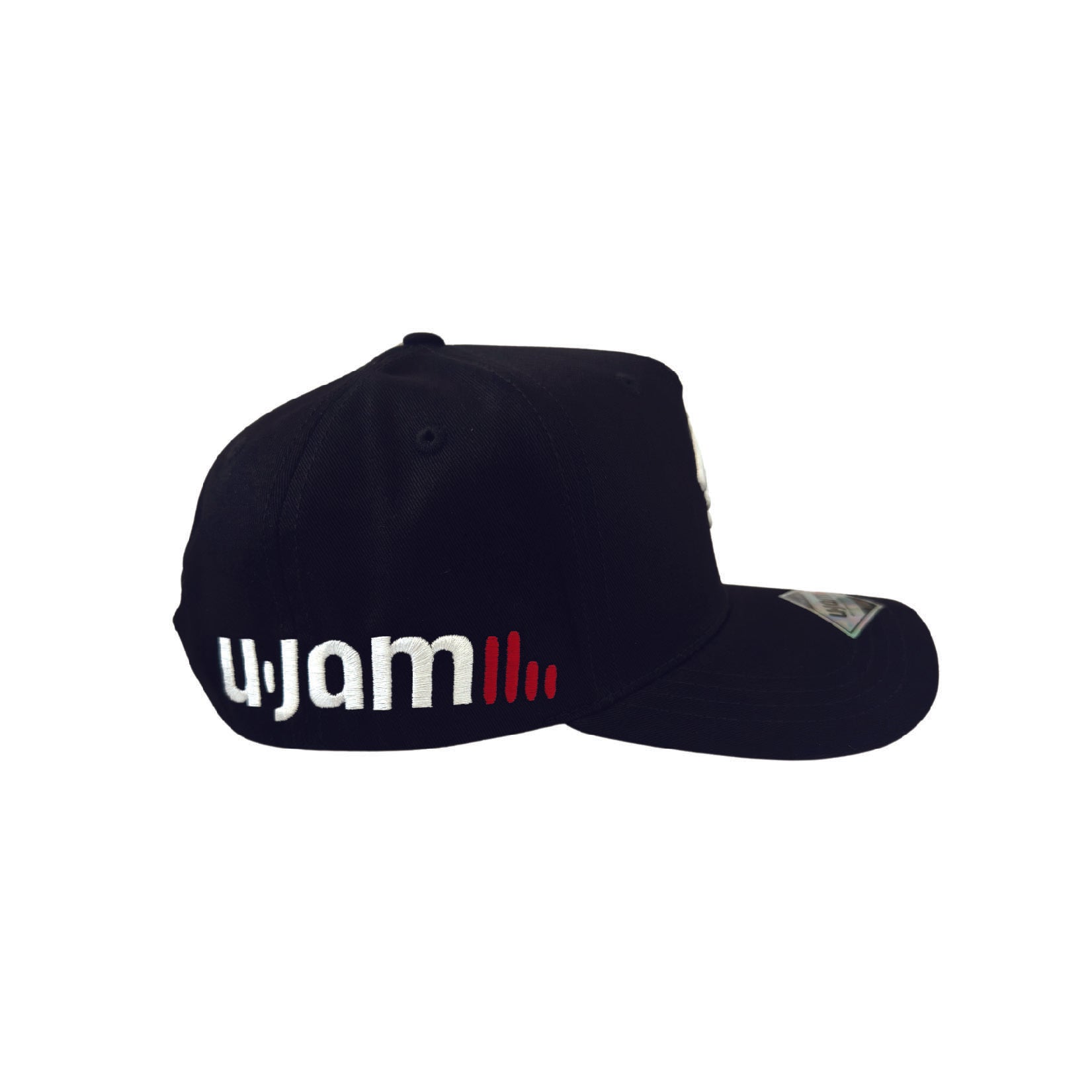 Black Unity Mark Signature Snapback Hat w/side U-Jam Logo