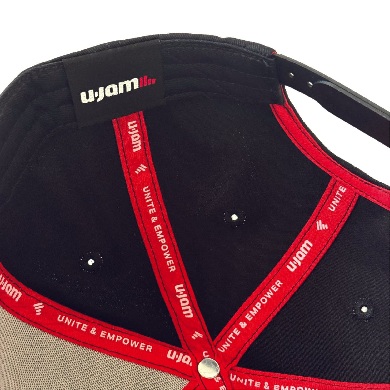 Black Unity Mark Signature Snapback Hat w/side U-Jam Logo