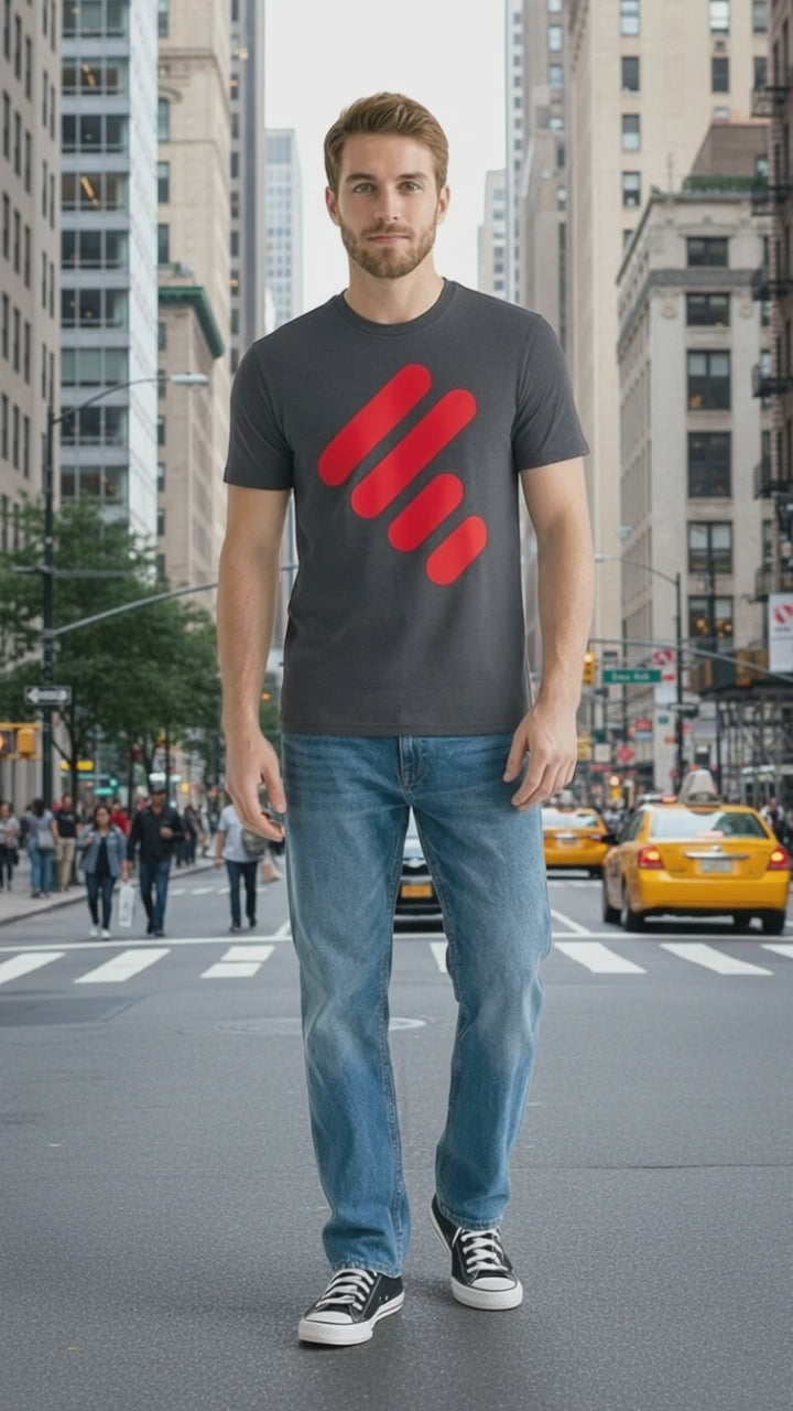 Gray Short Sleeve T-Shirt With Large Unity Mark